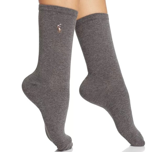 POLO RALPH LAUREN Polo Classic Flat Knit Socks - Charcoal - NWT - Picture 2 of 2
